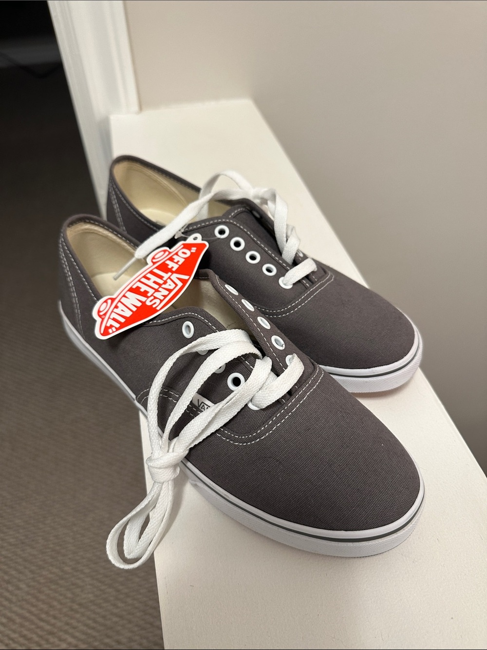 Vans Low-Top Canvas Sneakers — Charcoal & White